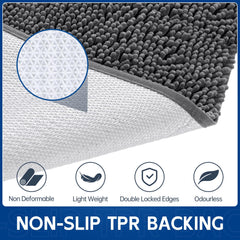 Naturei Chenille absorbante, dos anti-glisse: base sûre sur les sols secs.