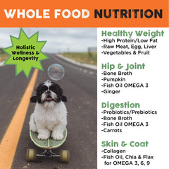 Nature's Diet Simply Raw ingrédients frais visibles assurent nutrition honnête et complète.