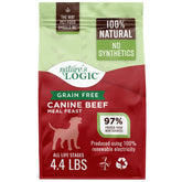 Nature's Logic: sac croquettes boeuf moulu, repas riche en protéines.