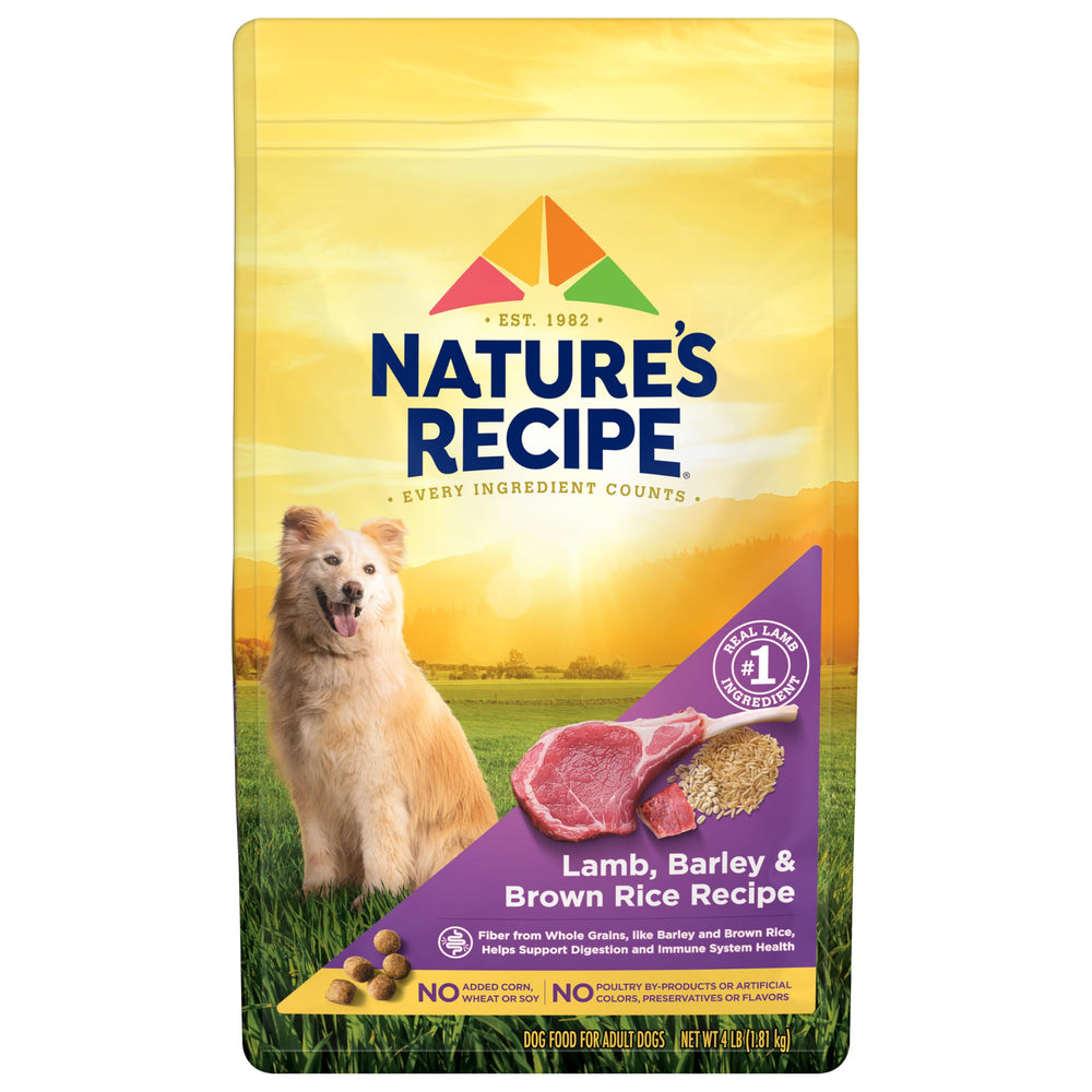 Nature's Recipe agneau orge riz brun sac 4 lb: croquettes savoureuses pour chiens