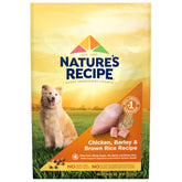 Nature’s Recipe poulet, orge et riz brun — sac 12 lb, soutien musculaire potentiel.