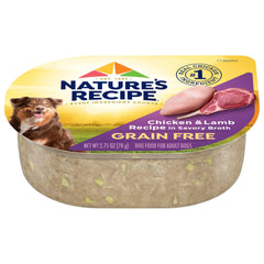 Nature's Recipe sans céréales – emballage 12 tasses et bouillon savoureux, repas pratique.