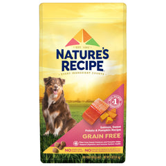 Nature's Recipe croquettes saumon sans grains en sac de 4 lb, nutrition équilibrée.
