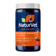 NaturVet All-in-One pour chien : pot de bouchées molles, convivial et facile à donner.