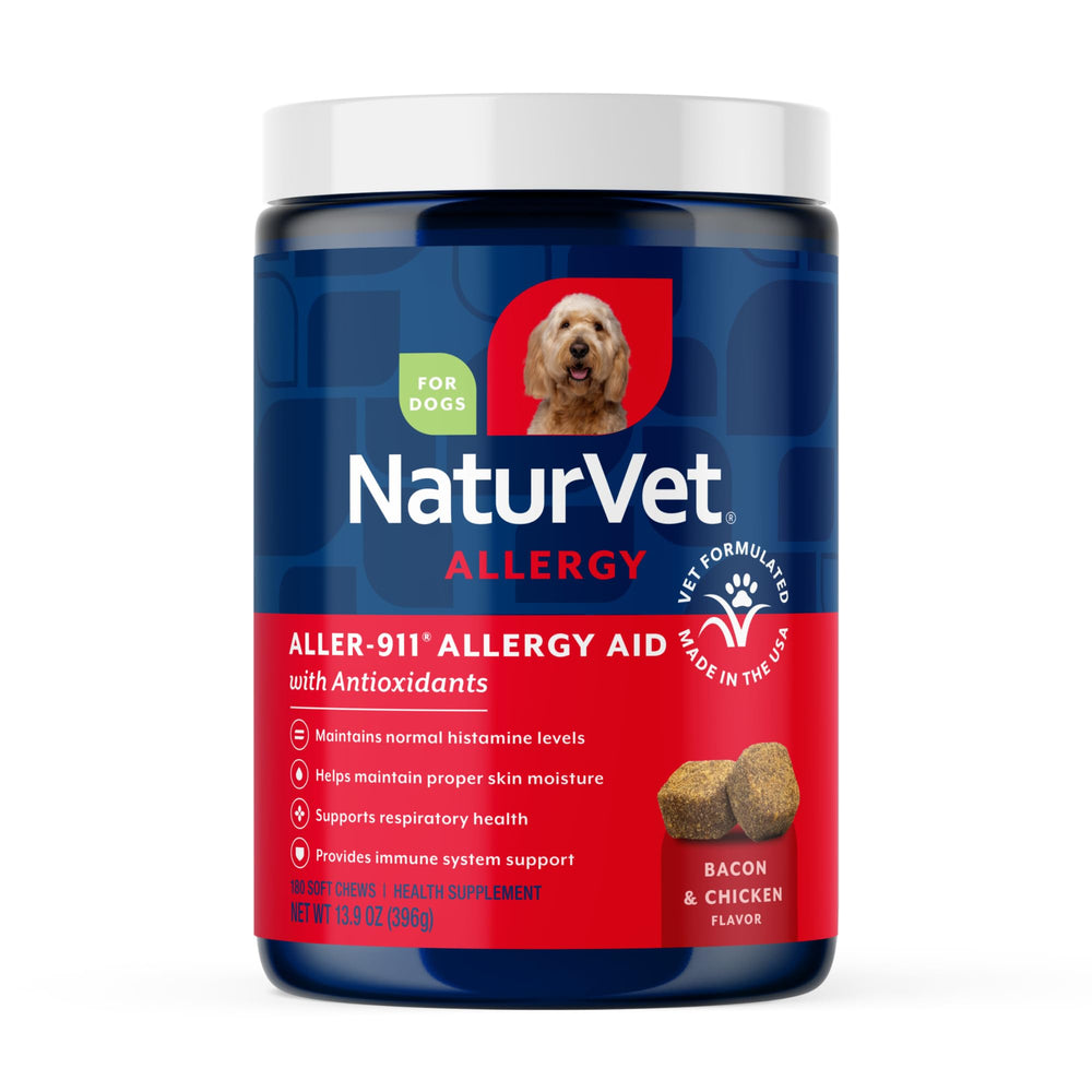 NaturVet Aller-911 bouteille — soutien potentiel du système immunitaire pour chiens et chats.