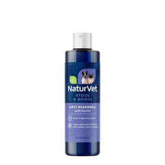 NaturVet Anti-Diarrhée Liquide en bouteille pour chiens et chats, soutien digestif.