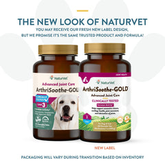 NaturVet ArthriSoothe-Gold Niveau 3 tablettes à mâcher savoureuses pour routine.