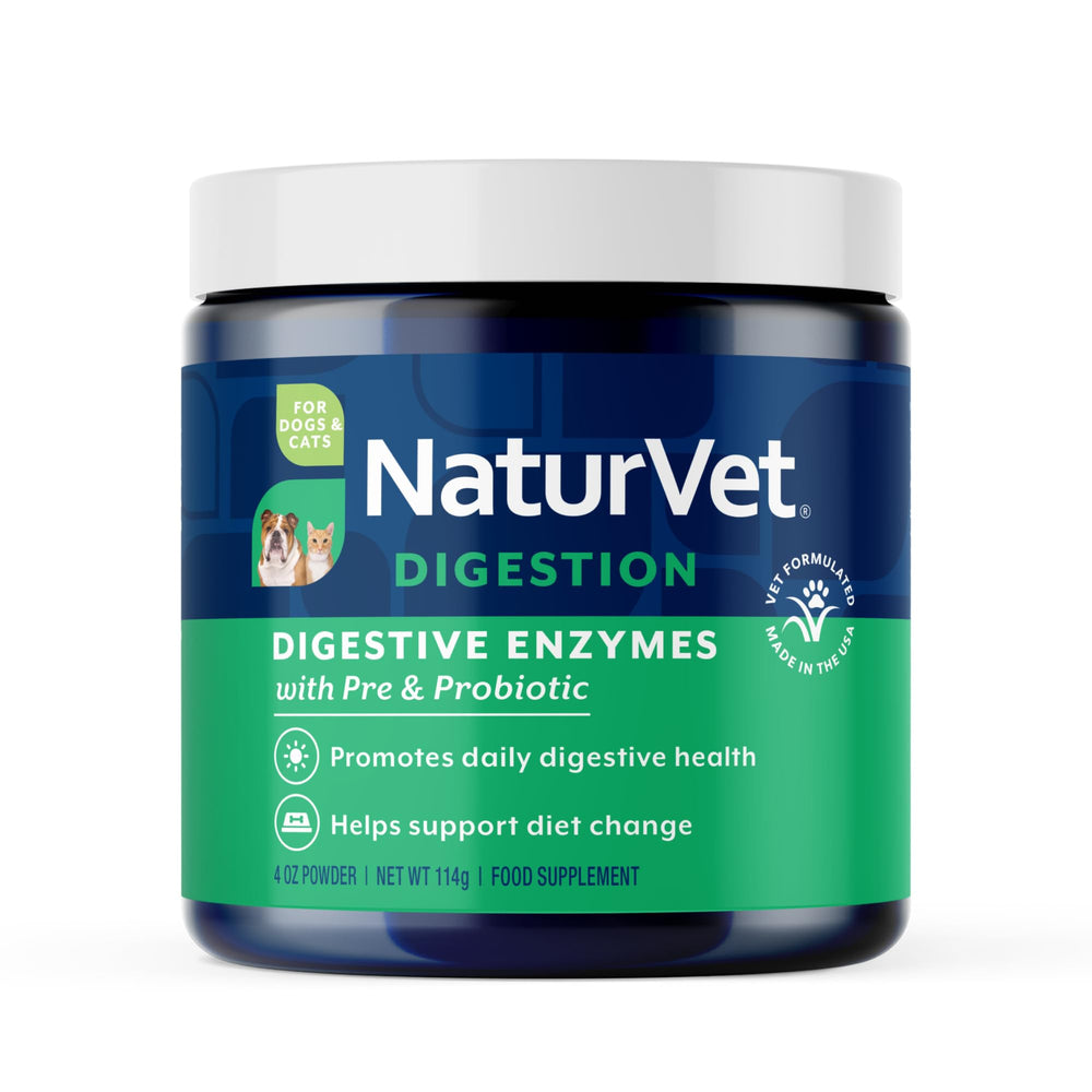 NaturVet enzymes digestives: bouteille, facilite l'administration et soutient la digestion.