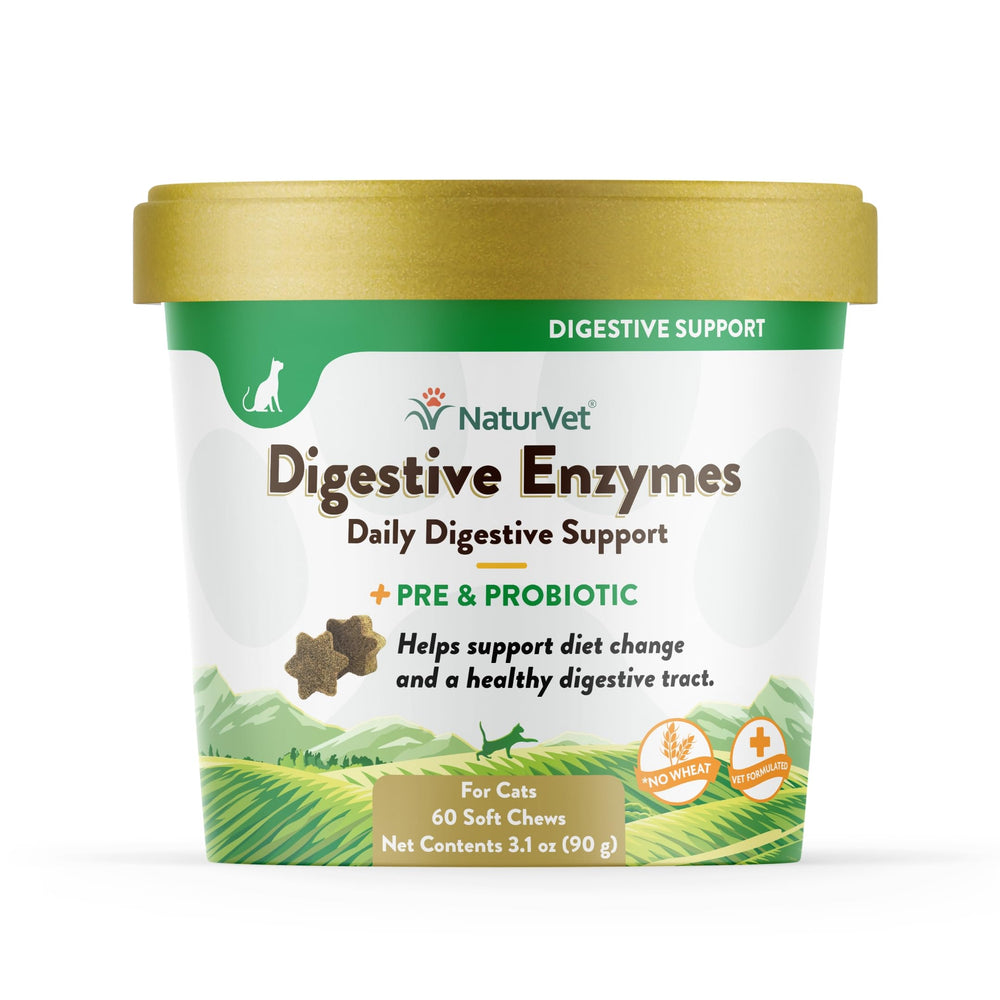 NaturVet Digestive Enzymes Plus Probiotic, bouchées molles, favorisent l'absorption des nutriments.