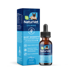 NaturVet Gouttes calmantes pour chat, flacon échantillon, apaise pendant les orages.