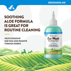 NaturVet nettoyant oreilles - apres-bain, aide à garder les oreilles propres.