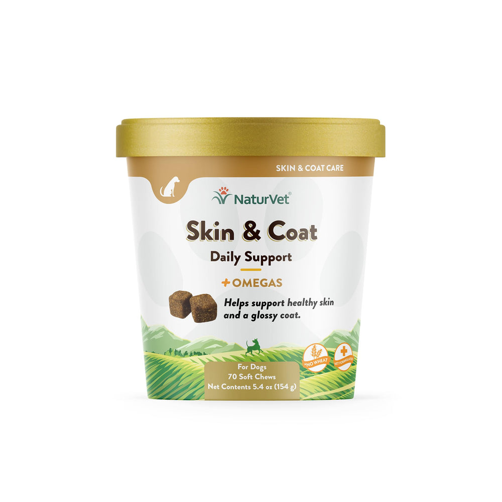 NaturVet Peau et Poil Plus — emballage clair et pratique.