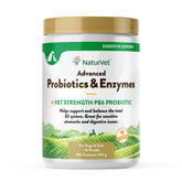 NaturVet Probiotiques Avances flacon-poudre: soutien digestif doux pour chiens et chats.