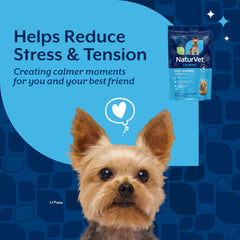NaturVet Quiet Moments flacon 65 compléments pour chien, dosage pratique.