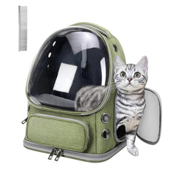 NAXYOO sac-chat bulle verte, vue extérieure claire pour surveiller tranquillement votre chat