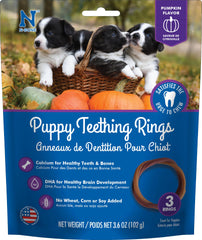 N-Bone anneaux de dentition chiot saveur citrouille, pratique et attrayant.