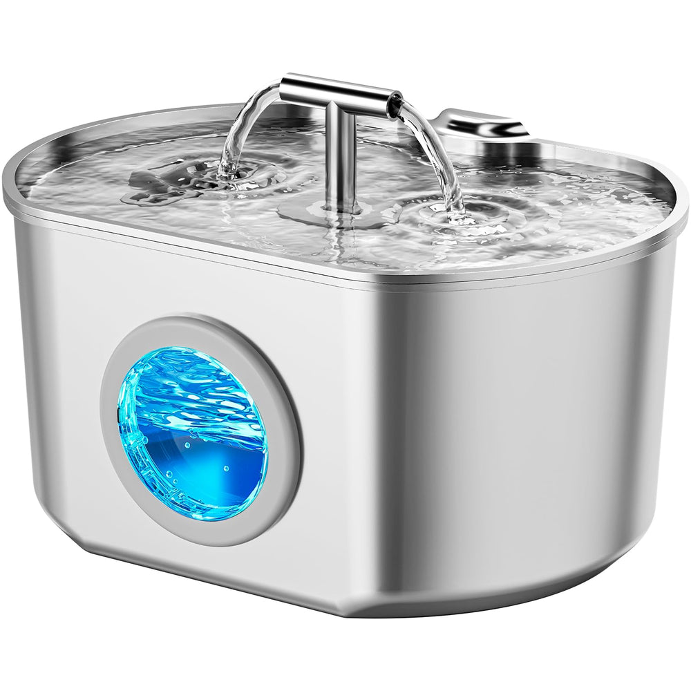 Fontaine Neareal pour chat en acier inoxydable avec réservoir 2,2 L facilite l'hydratation.
