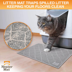 Neater Pets Neater Mat, tapis-litiere-chat-anti-derapant reste en place pourPlus de sécurité.