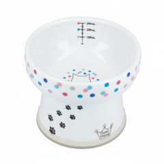 Bol d’eau surélevé Necoichi en céramique, confort d'hydratation pour chats.