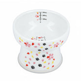 Necoichi bol élevé en porcelaine Sakura Floral, hydratation confortable pour votre chat.