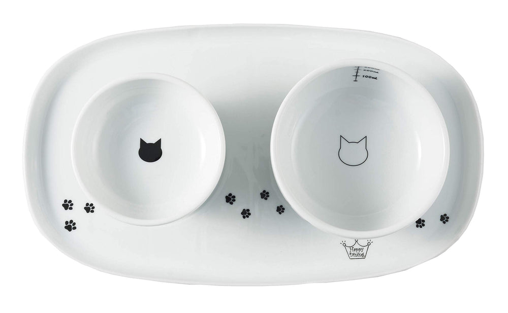 猫壱 gamelle elevee ensemble plateau: assise stable pour manger confortablement, bois de debordements reduit