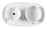 猫壱 gamelle elevee ensemble plateau: assise stable pour manger confortablement, bois de debordements reduit