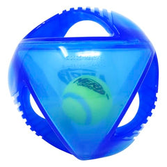 Nerf Dog balle rumble durable en TPR bleu, matériau sûr et résistant.