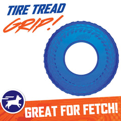 Nerf Dog disque-frisbee translucide bleu, résistant aux intempéries pour l'extérieur