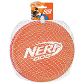 Nerf Dog Disque volant nylon orange, parfait pour le fetch en extérieur et la stabilité.