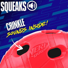 Nerf Dog Football – intérieur crunch pour stimulation sensorielle lors des jeux.