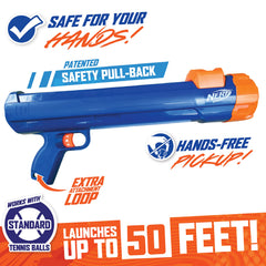 Nerf Dog lanceur-ballons tennis grande taille distance réglable jusqu’à 15 mètres lors du lancer.
