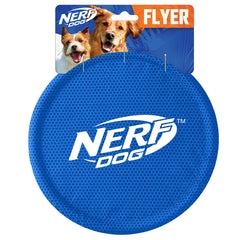 Nerf Dog Nylon Flyer disque bleu 9 pouces pour lancer et récupérer.