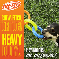 Nerf Dog Tug 3 anneaux, prise facile et durable
