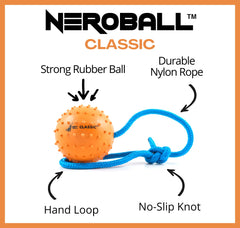 The Nero Ball Classic : corde nylon renforcée et boucle anti-glisse en action