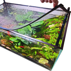 NestBasics couvercle-aquarium-magnetique protège les poissons des sauts et laisse passer l'air.