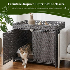Neti Neti niche chat rattan: endroit sûr pour se reposer.
