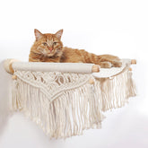 nets Tribe Étagère murale chat macramé, repos sûr et élégant près du mur.