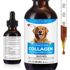 Netwik Collagène pour chien — bouteille pratique facilitant l'administration quotidienne pour peau et pelage.