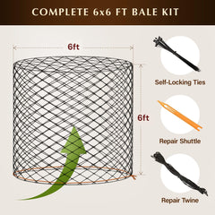 Netysay couverture 6x6 bale rond format entier, enveloppe complète.