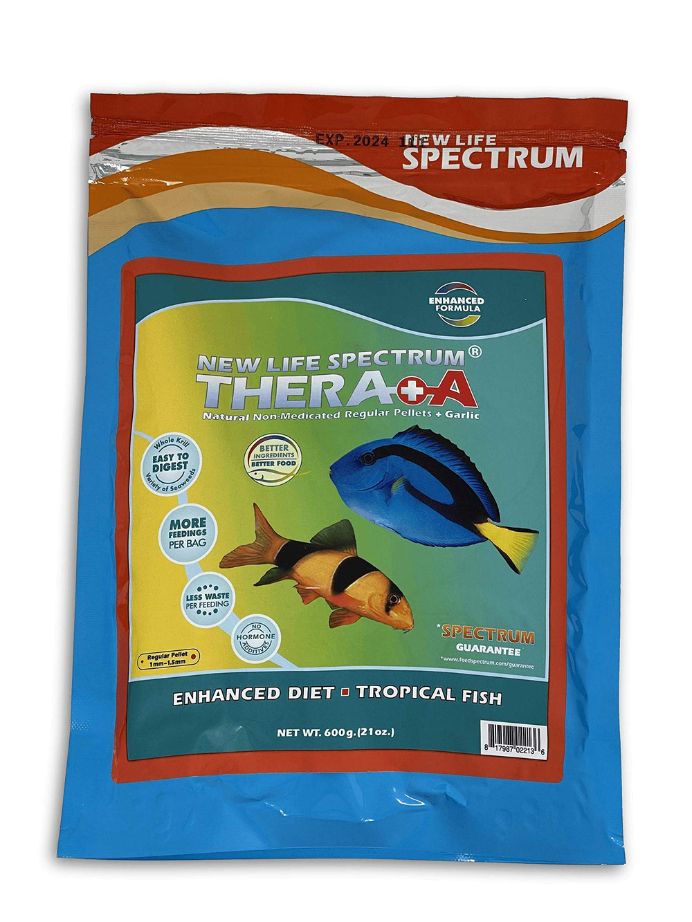 Granulés Thera+A New Life Spectrum, granulés réguliers 1 mm, alimentation quotidienne pour poissons d’aquarium.