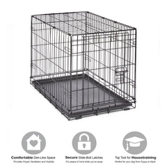New World cage chien avec plateau étanche pour nettoyage rapide.