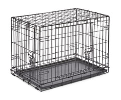 New World Cage-chien à porte double, 30 pouces, idéale pour le foyer et les voyages.