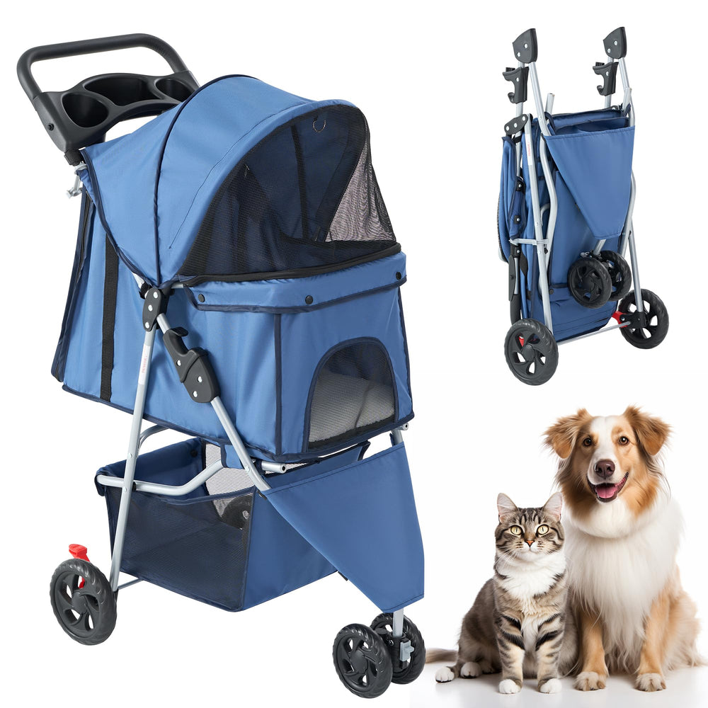 NEWBULIG Poussette Animaux 3 Roues: mobilité sûre en ville et promenade facile.