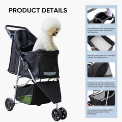 Poussette NEWBULIG avec panier et porte-gobelets pour rangement facile.