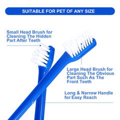Brosse Newday double-tête bleu, brins doux pour gencives sensibles.
