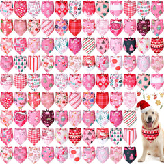 Newwiee bandanas Saint-Valentin rose pour chien grand, look festif et élégant.