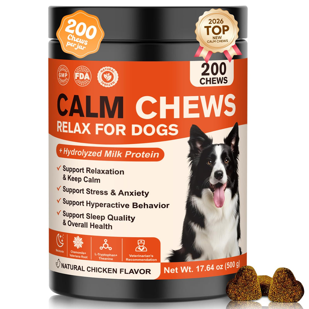 NHWHDJH friandises apaisantes pour chien dans bouteille favorisant la détente naturelle.