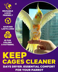 NHWNHW couches réutilisables pour oiseaux — sangles ajustables pour un ajustement sûr
