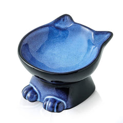 Nihow bol-chat élevé et inclinable en céramique, favorise une posture adaptée lors des repas.
