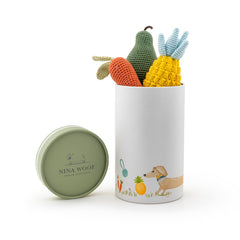 Jouet Nina Woof coton bio carottes pour distractions douces et mastication saine